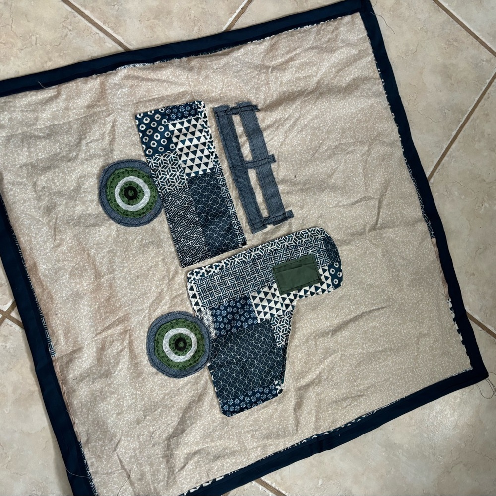 Homemade/handmade baby blankie/quilt. Approximately 30 x 30”
